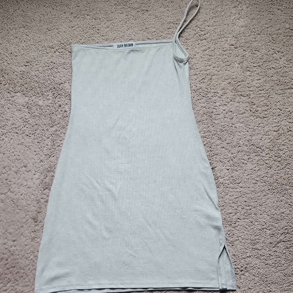 Joah Brown Gray One-Shoulder Sheath Dress